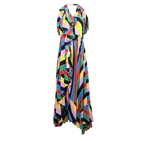 Long one shoulder dress multi colored - Picture 1 of 12